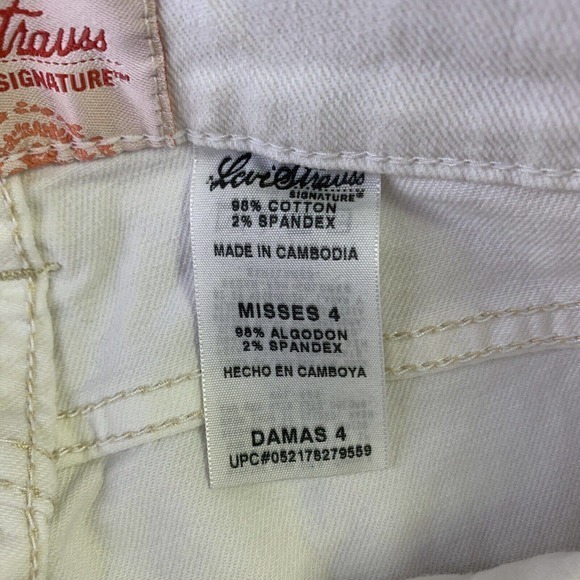 Vtg 90’s Y2K Levi Strauss Stretch White Denim Jean Capri Crop Pants Sz 4 (28x22) - Picture 4 of 7